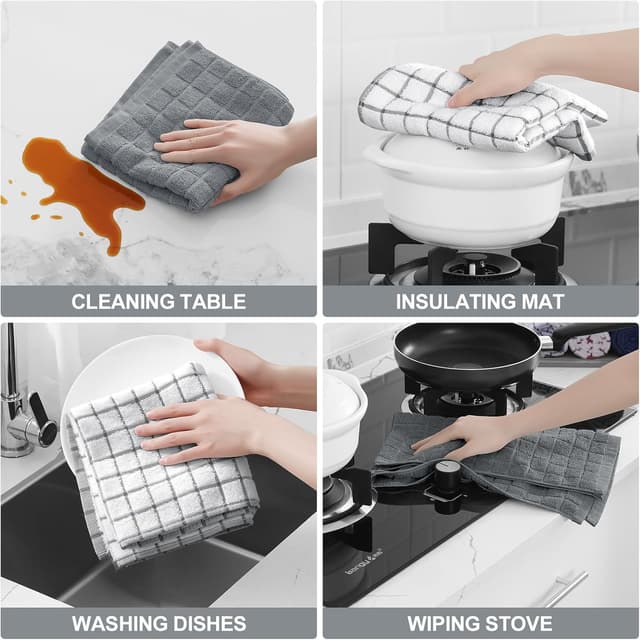 Detalle 2 de Homaxy Premium Cotton Kitchen Towels 16" x 28" 6-pack