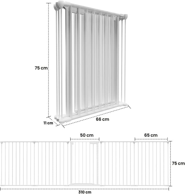 Detalle 2 de Ansobea Cancello per Bambini 310 cm Bianco