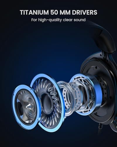 Detalle de JIMYIU Cascos Gaming J200 50 mm