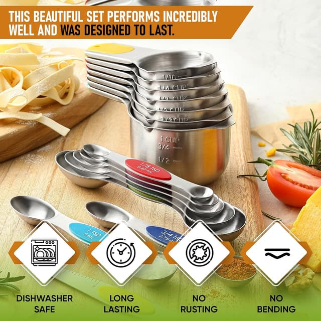 Thumbnail 1 de Spring Chef Magnetic Measuring Cups & Spoons Set of 15 🧂