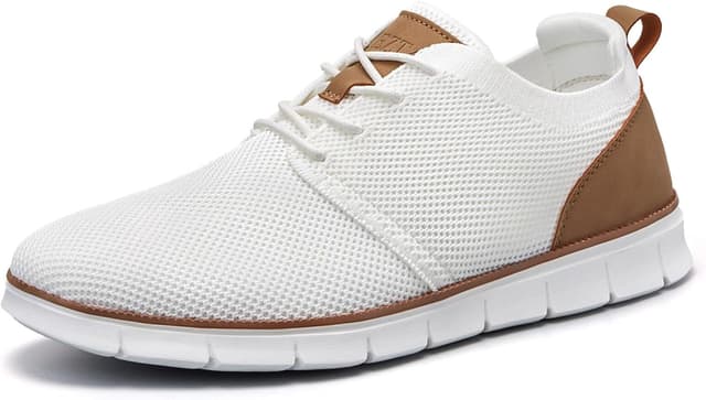Detalle de LEZTA Herren Anzugschuhe & Sneaker-Oxfords mit atmungsaktivem Mesh-Strick – rutschfest, bequem