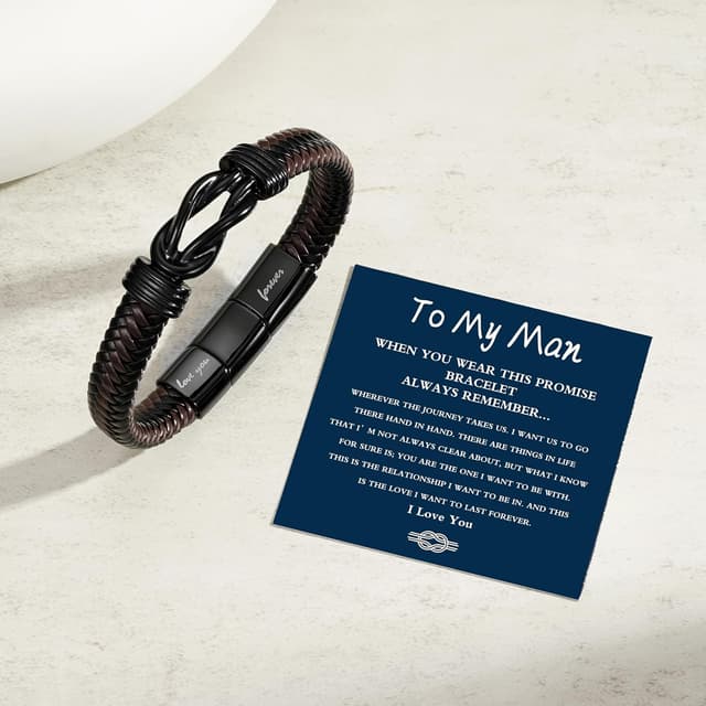 Detalle de Leather bracelet with magnetic clasp 9.5in