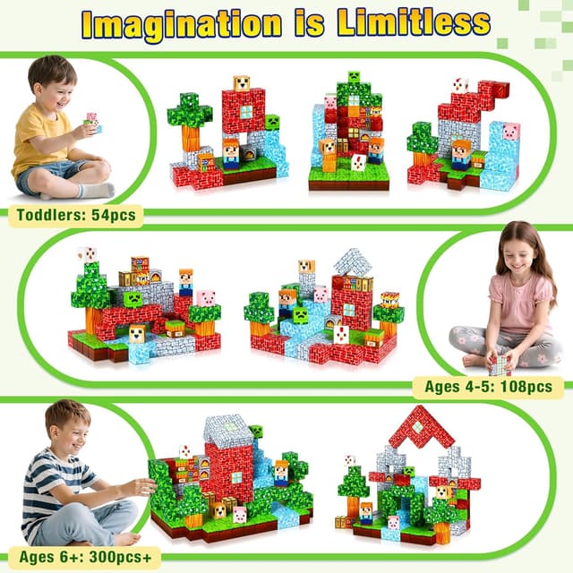 Detalle de COOLJOYA 108-piece magnetic blocks set