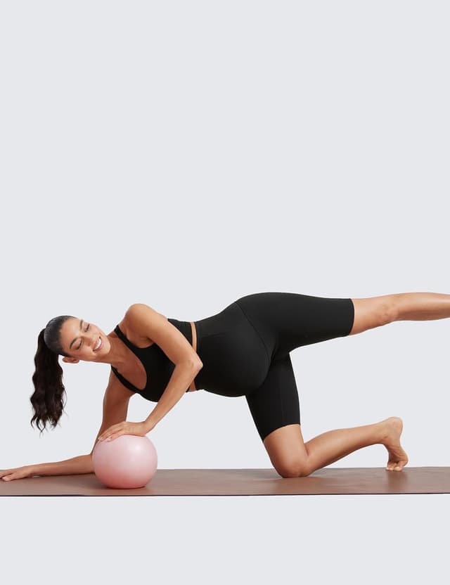 Detalle de CRZ YOGA Butterluxe Umstandsleggings kurz – Schwangerschafts-Shorts mit elastischem Bauch-Einsatz