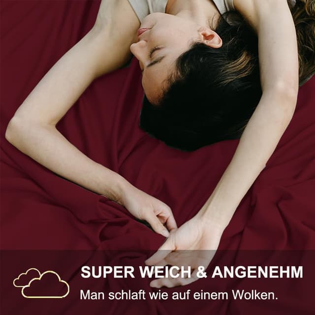 Detalle de Kissenbezug 40x70 2er Set (Rot) aus 100% Mikrofaser – knitterfrei & bügelfrei mit Reißverschluss