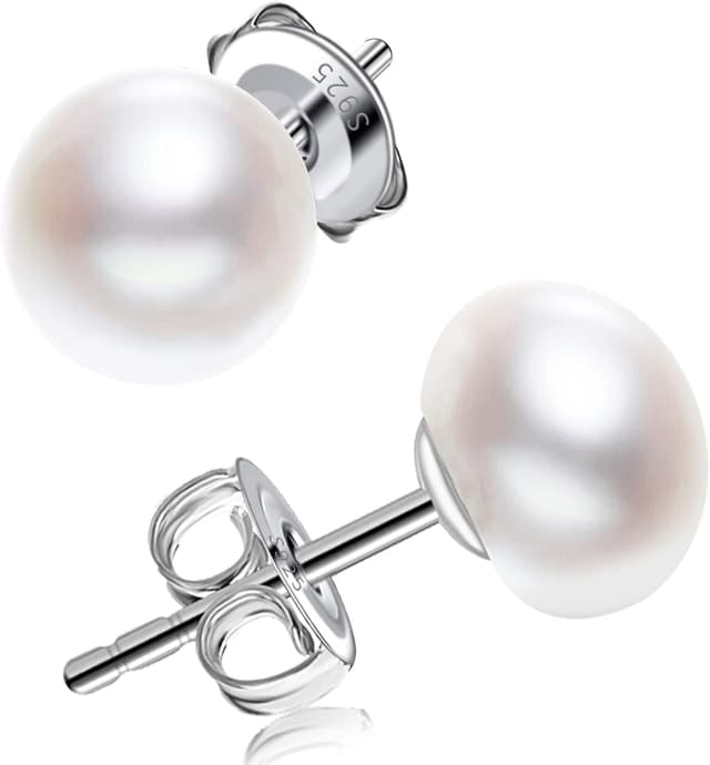 Detalle de Perlenohrringe Silber 8 mm