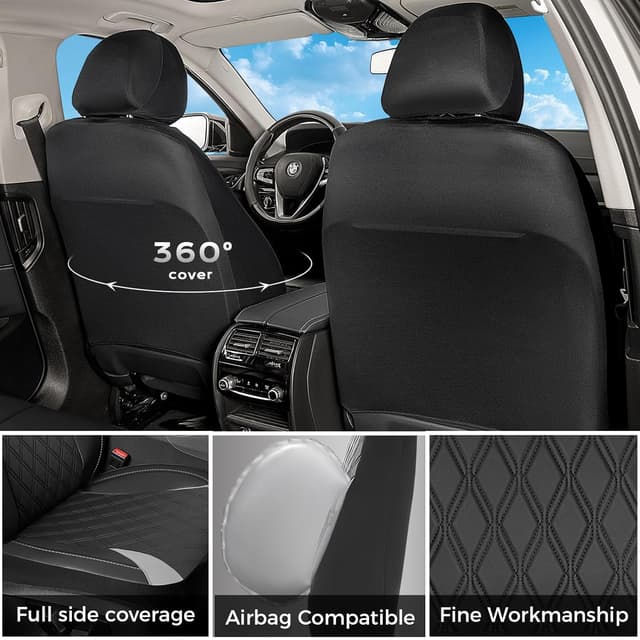 Detalle de FLORICH Universal Waterproof Faux Leather Seat Covers Full Set (Front & Rear)