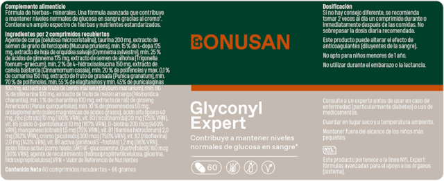 Detalle 2 de Bonusan Glyconyl Expert 60 tabletas para salud intestinal