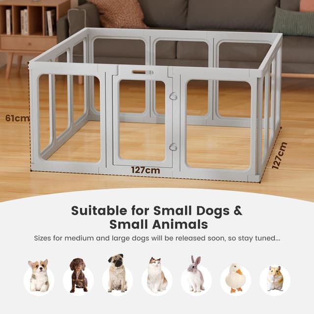 Detalle de Gardner Pet Acrylic Pet Playpen (Transparent) with Door, 12 Panels, 61 cm H