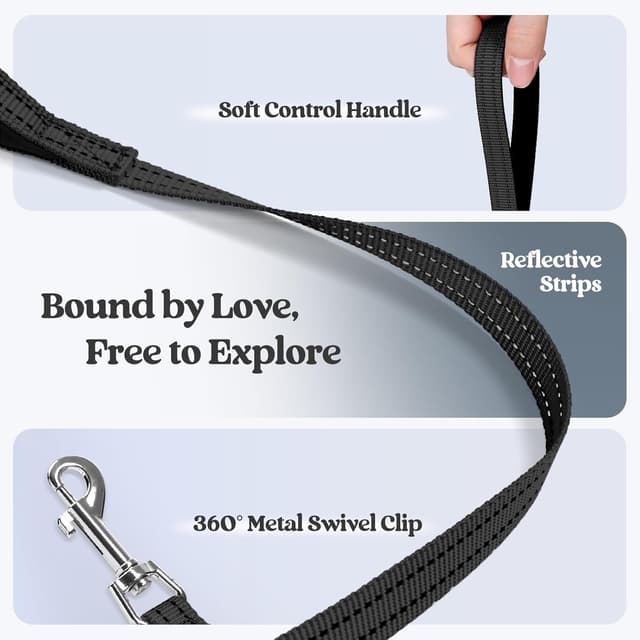 Thumbnail 6 de rabbitgoo Step-in Soft Mesh Dog Harness with Leash Set (Small) – Black, M