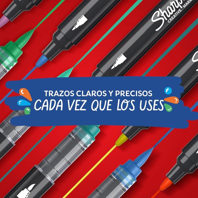 Thumbnail 4 de Sharpie Marcadores Acrílicos Creativos, Punta Bala Azul, 6 Piezas 🖊