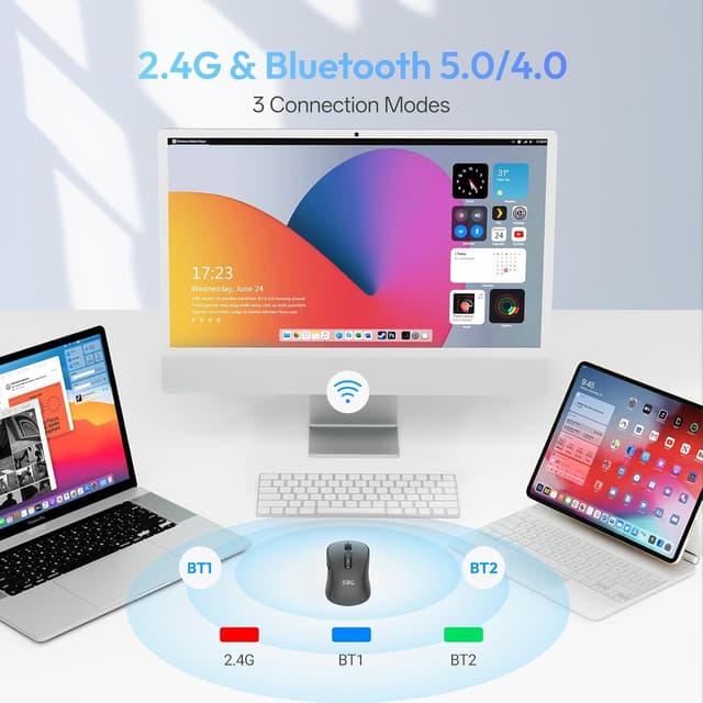 Detalle 2 de XBG B15pro Tri-Mode Wireless Bluetooth Mouse with LED Display, Silent Click, and Type-C Recharge