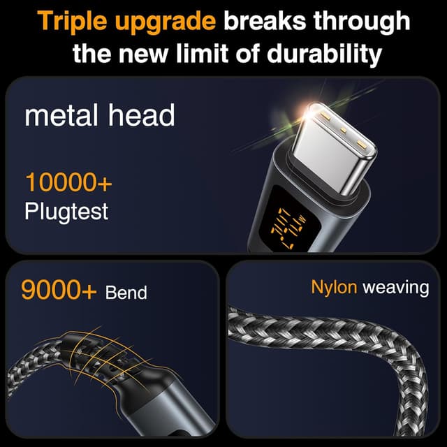 Detalle 1 de GIANAC 240W USB-C Schnellladekabel, 3 m