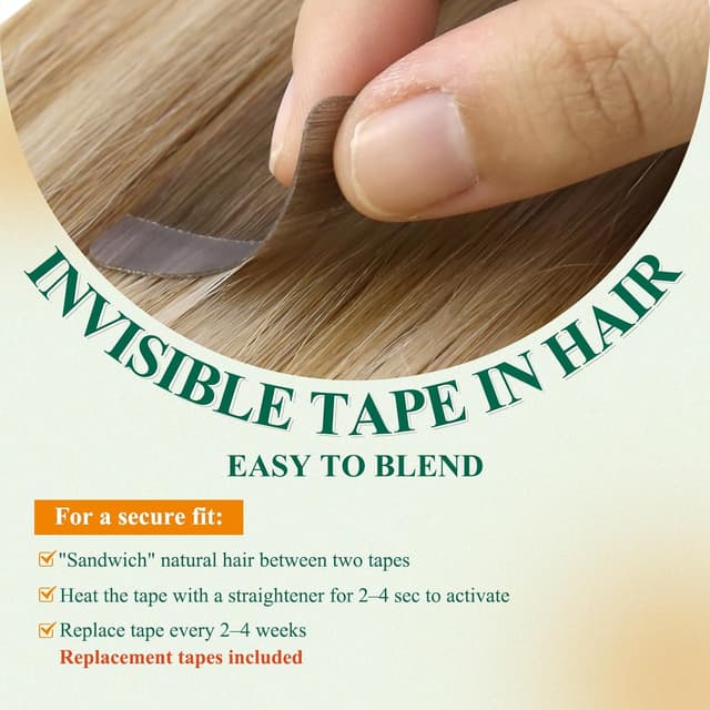 Thumbnail 6 de Easyouth tape-in hair extensions (real human hair) – Brown ombre blend, 16 inch, 40g