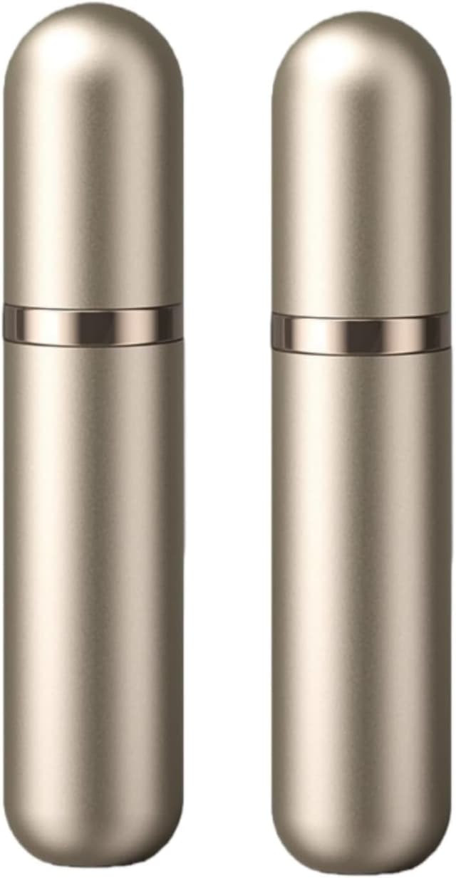 Detalle 2 de Lammcou vaporisateur de parfum rechargeable 5 ml pour voyage (Golden Pink + Blue) – mini spray anti-fuite en aluminium