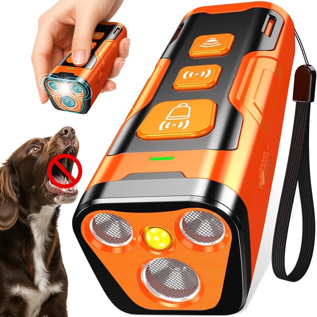 Detalle de YUYQA Dog Bark Deterrent Device (3X Ultrasonic) with 6 Training Modes, Up to 23 FT Range