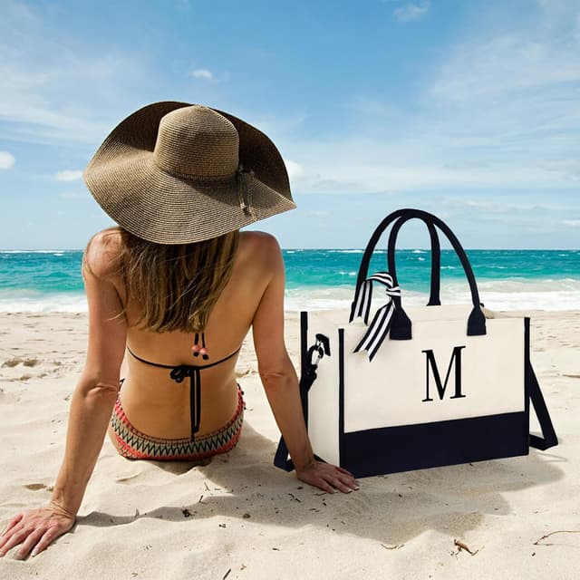 Thumbnail 6 de Fmeida Initial Personalised Canvas Tote Bag