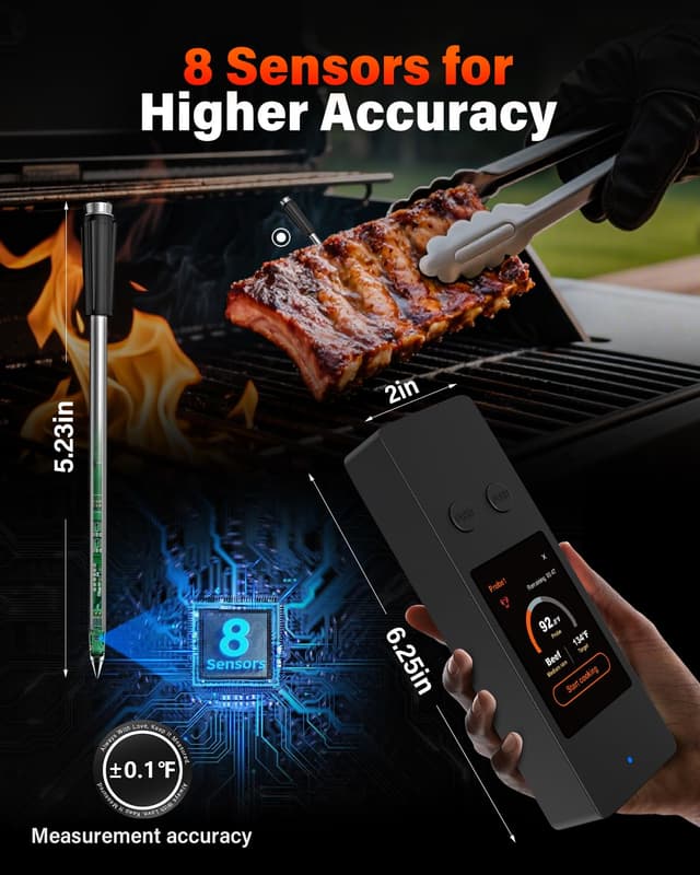 Thumbnail 4 de Bluetooth Wireless Meat Thermometer with App, 800ft Range