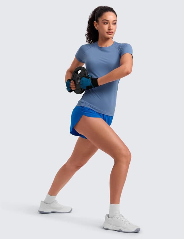 Detalle de CRZ YOGA Women’s Seamless Sports T-Shirt (short sleeve) for gym, running, yoga & everyday wear