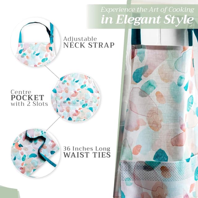 Detalle 1 de Schürze 100% Baumwolle mit verstellbarem Nackenriemen