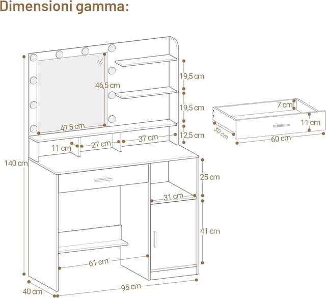 Thumbnail 4 de Hzuaneri DT41303XEU Toeletta con specchio regolabile