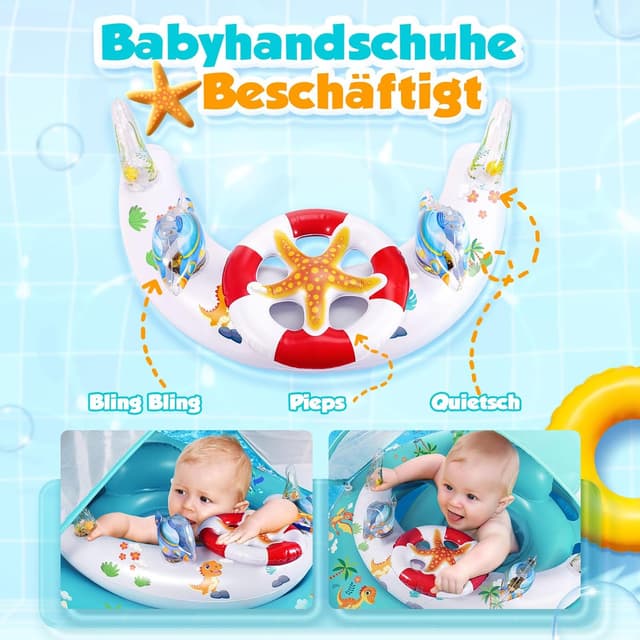 Detalle 1 de GLOPUS Baby Schwimmring mit UPF50+ Sitz