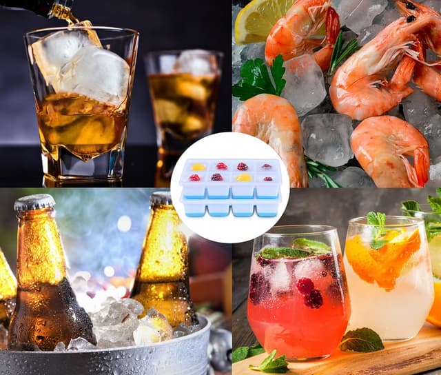 Detalle 2 de JRISBO Large Ice Cube Moulds (4.5cm square) with Lids — set of 2 silicone trays