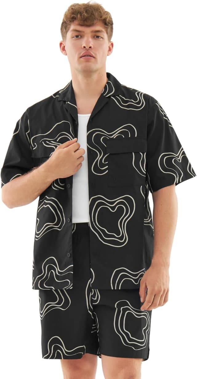Detalle de Johnny Urban Spencer : chemise oversize imprimée à manches courtes en 100% coton