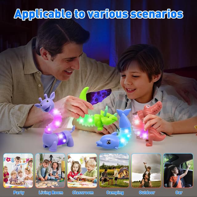 Thumbnail 6 de DELEE Pop Tubes Animal Toy LED Sensory Stress Relief Tubes (4-pack)