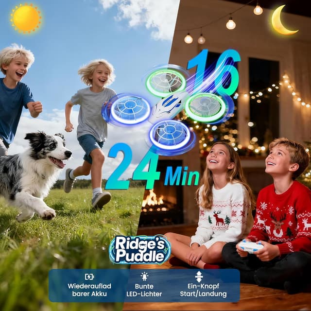 Detalle de Mini Drohne Kinder LED 2 Akkus