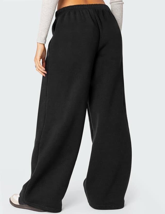 Detalle 2 de HeSaYep Women’s Fleece Lined Sweatpants — Winter Warm Wide-Leg Joggers with Pockets