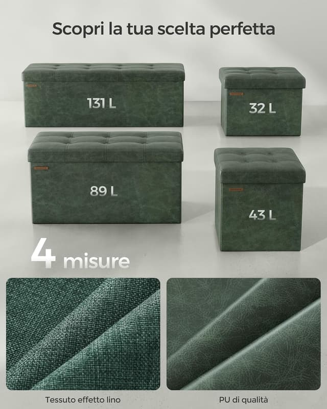 Thumbnail 5 de SONGMICS Cassapanca Verde Foresta LSF070C01