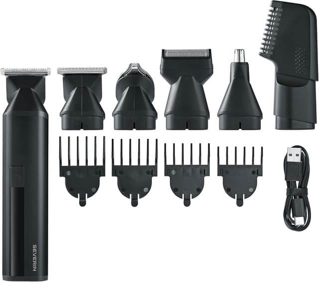 Detalle de SEVERIN HS 0710 – Tondeuse sans fil 6 en 1 cheveux, barbe et finitions, autonomie jusqu’à 90 minutes