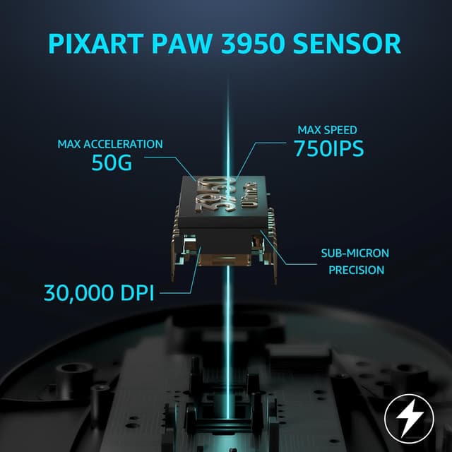 Detalle 2 de Rapoo VT3PRO MAX wireless gaming mouse with 8K polling and PAW 3950 optical sensor