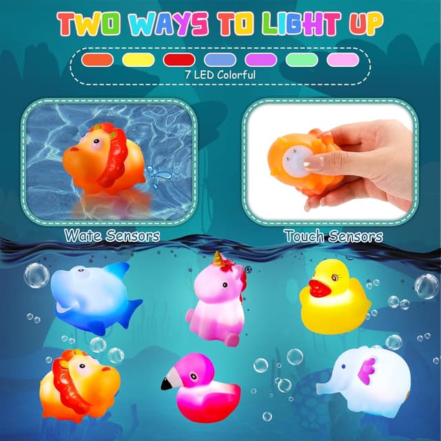 Detalle 2 de Jovicos Baby Light Up Bath Toys 6 PCS