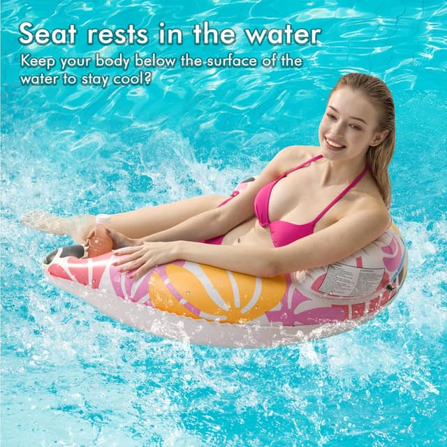 Thumbnail 6 de 4-Pack Adult Pool Float Chairs with Cup Holders (OKSUWATER)