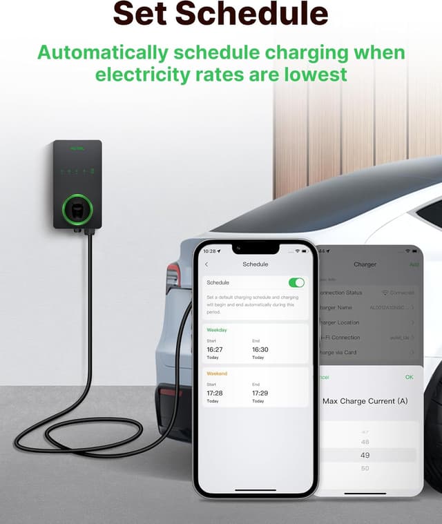 Detalle 2 de Autel Level 2 Home Smart EV Charger (NACS) with 25-Foot Cable — Up to 50Amp, Hardwired 240V