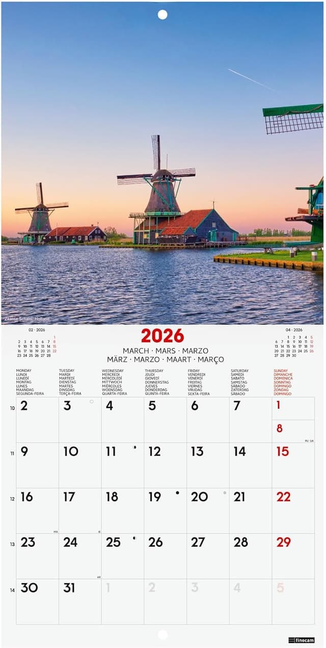Detalle de Finocam Calendario da parete 2026 18x18 📅