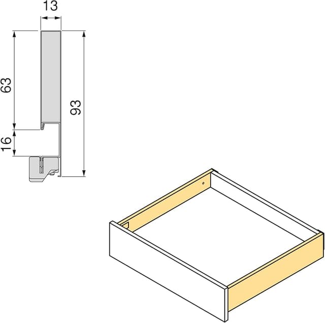 Thumbnail 1 de Emuca Kit cajón regulación 3D 93 mm, 40 Kg