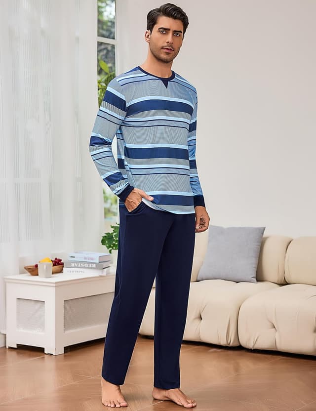 Thumbnail 2 de Bresdk Pigiama Uomo Invernale Cotone Lungo S-3XL