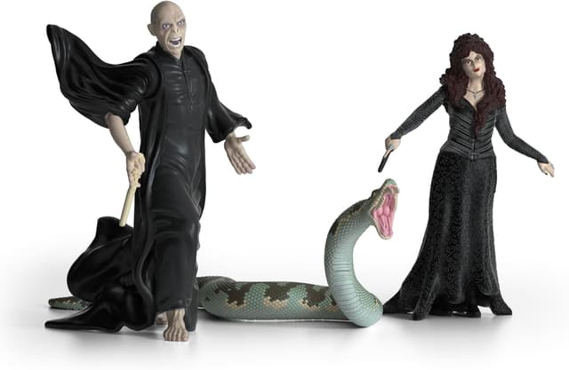 Detalle de Schleich Harry Potter 3-Piece Figurines Set (Voldemort, Bellatrix Lestrange & Nagini) – 42684