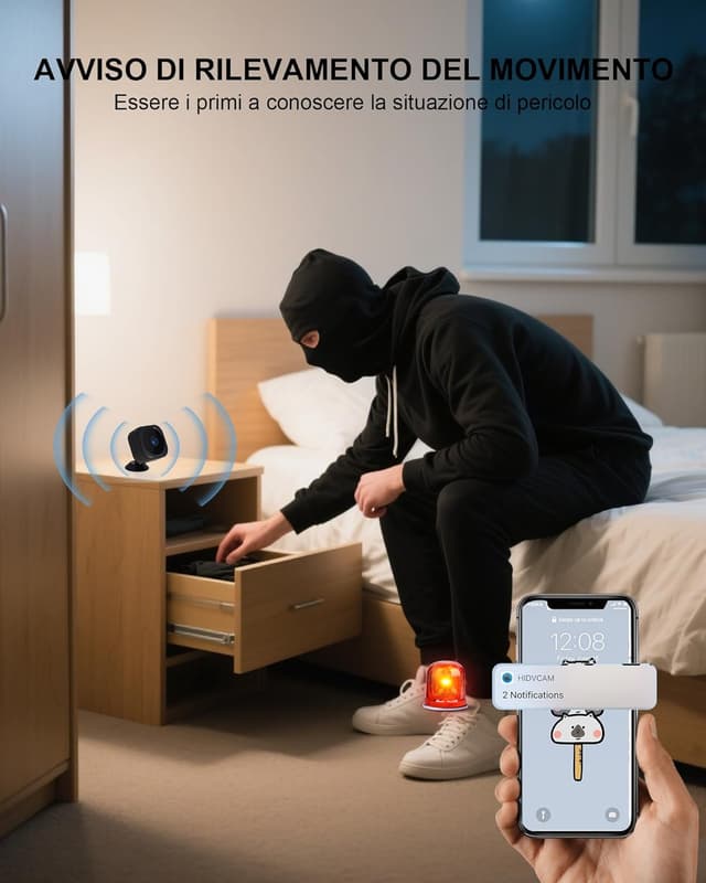 Detalle de AOBOCAM A12 Mini telecamera WiFi 1080P