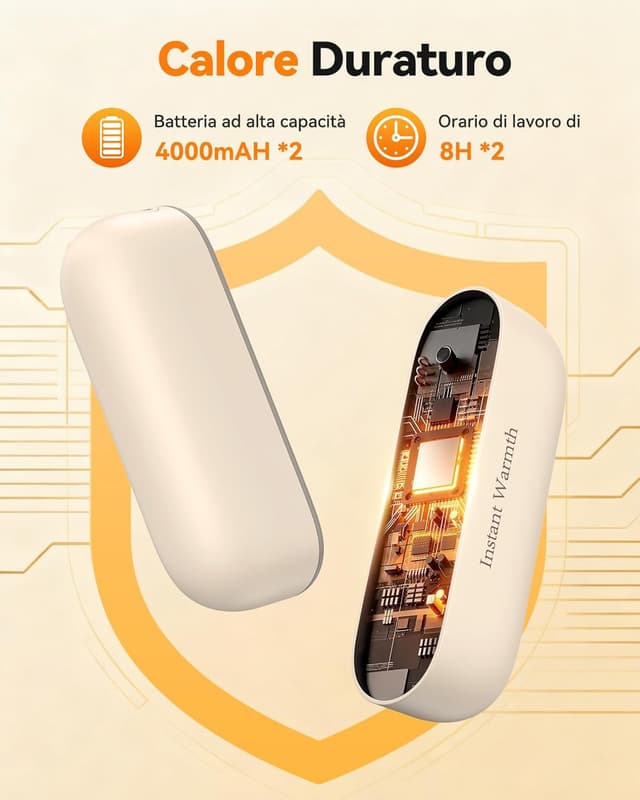Detalle 2 de Scaldamani Ricaricabili Magnetico 8000mAh 2 in 1