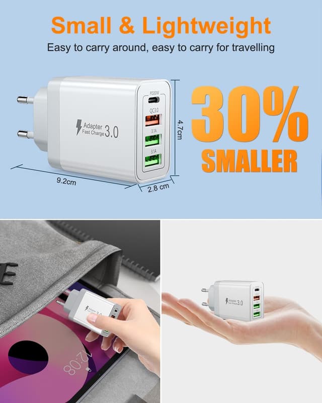 Thumbnail 5 de Caricatore 40W 4 porte USB C PD QC3.0