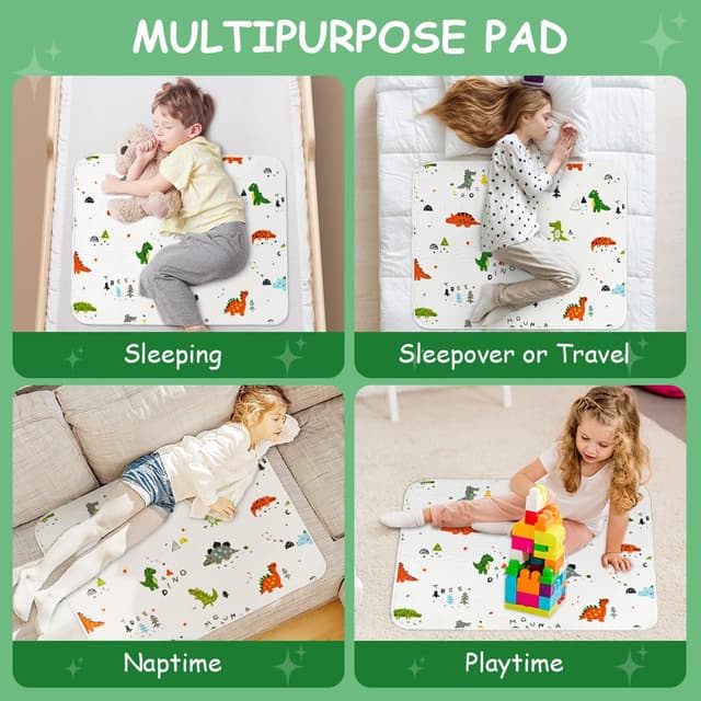 Detalle de Aolso Töpfchentrainingsmatratze für Kinderbett 70 x 90 cm – wasserdichter, waschbarer Matratzenschoner