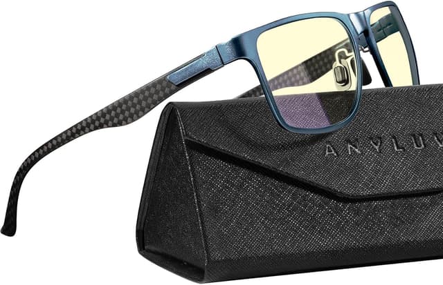 Detalle de ANYLUV Blue Light Blocking Glasses for Men (Lightweight Al-Mg Metal Anti-Eye Strain)