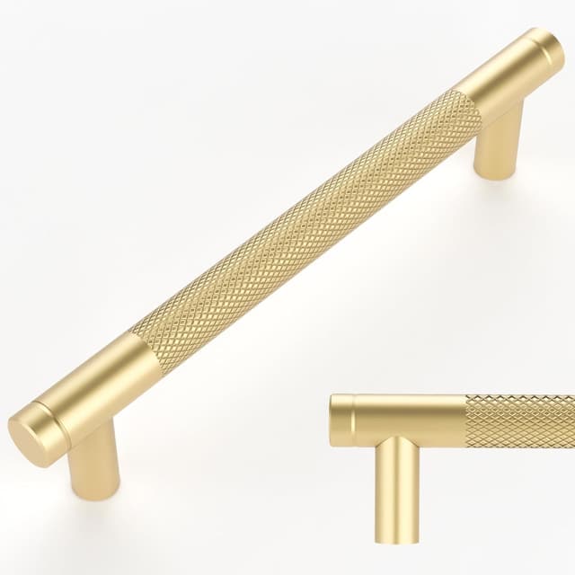 Detalle de Amerdeco 10 Pack Gold Knurled Cabinet Pulls (128mm c. to c.) AM003