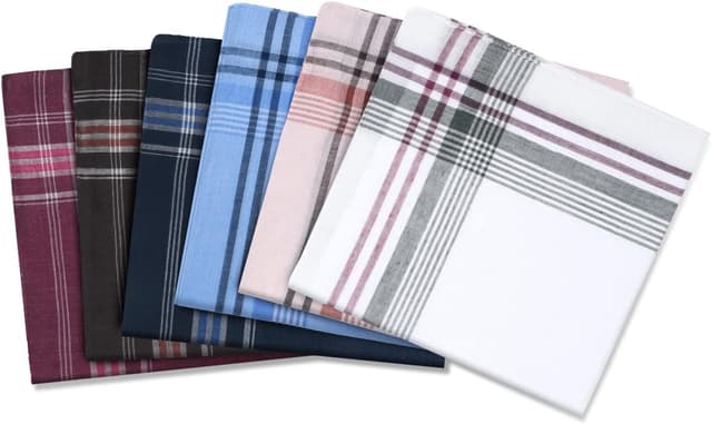 Detalle de URAQT Men’s Handkerchiefs 12-Pack – soft gents hankies for pocket squares