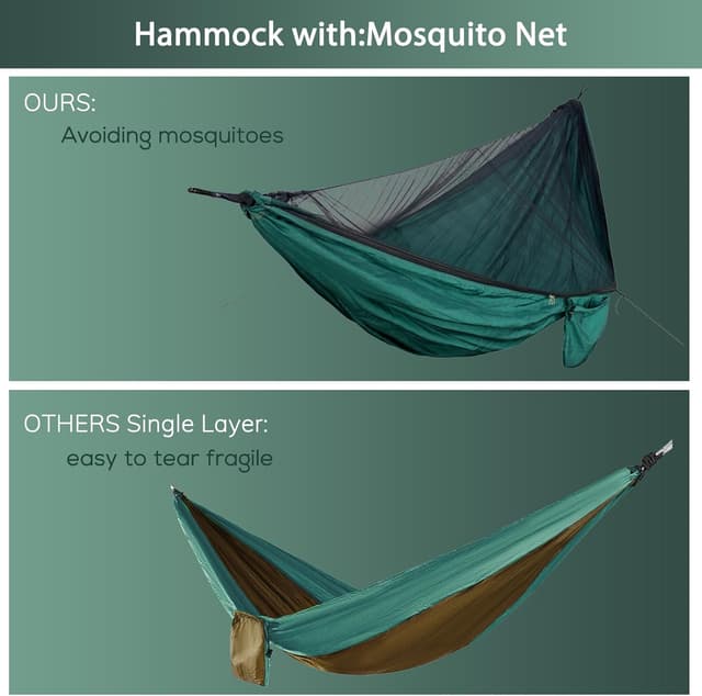 Detalle de Sendowtek Amaca con zanzariera per campeggio e giardino, nylon 210T fino a 300 kg