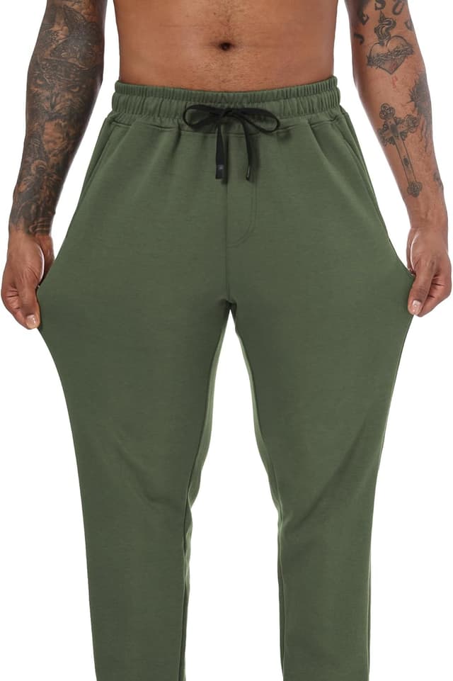 Detalle de Yageshark Herren-Jogginghose aus Baumwolle mit Stretch, atmungsaktiv & mit Taschen